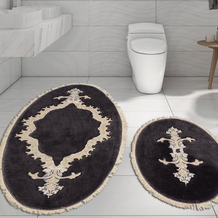 Mijölnir Juego de alfombras de baño Antracita (2 piezas) Mijölnir Juego de alfombras de baño Antracita (2 piezas)